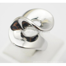 Design d&#39;anneau en bijoux en acier inoxydable brillant en argent 316L